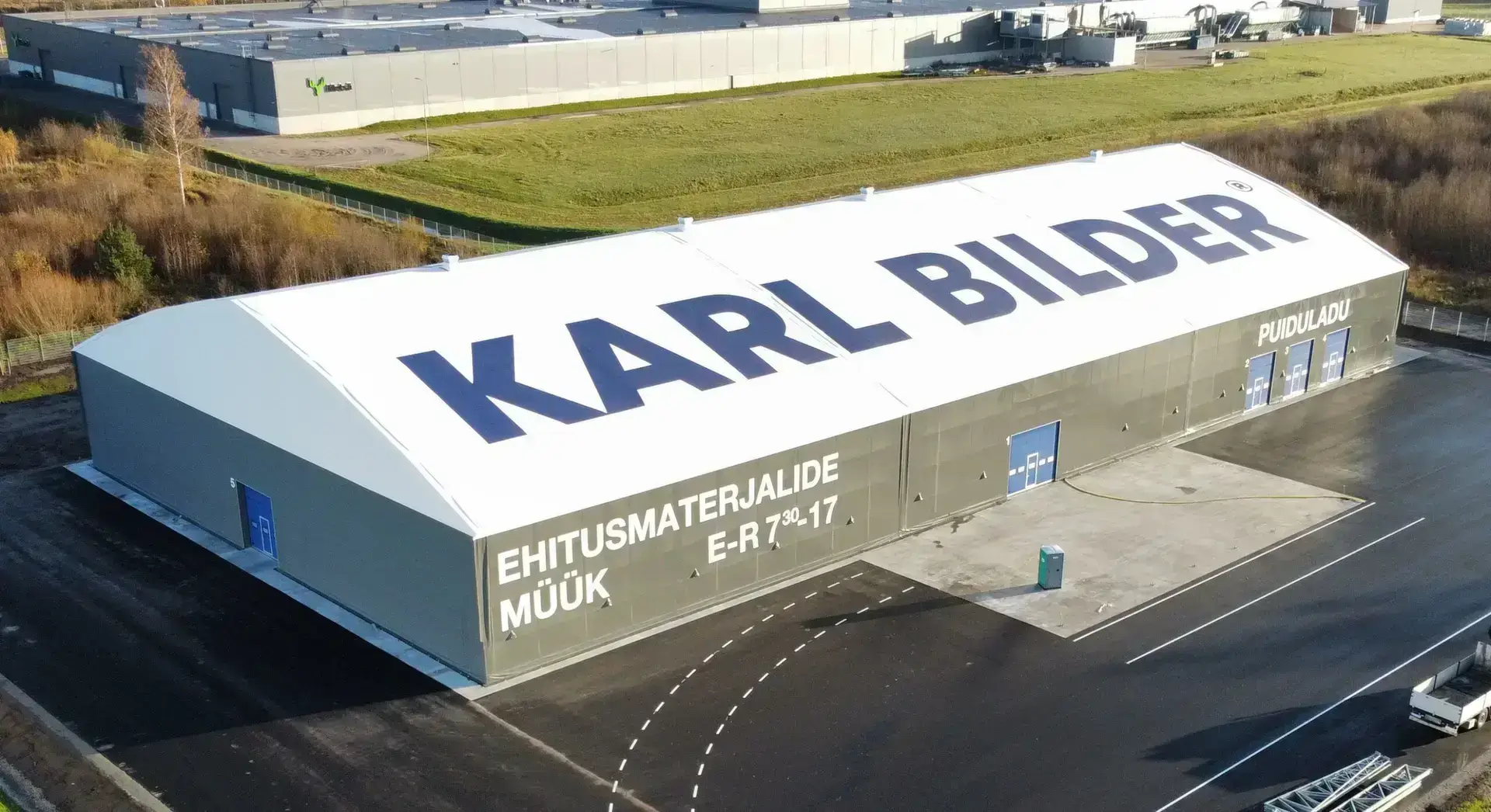 Suur PVC-hall 45x90m – Asula - PVC hallid ja tendid PVC hallid ja angaarid